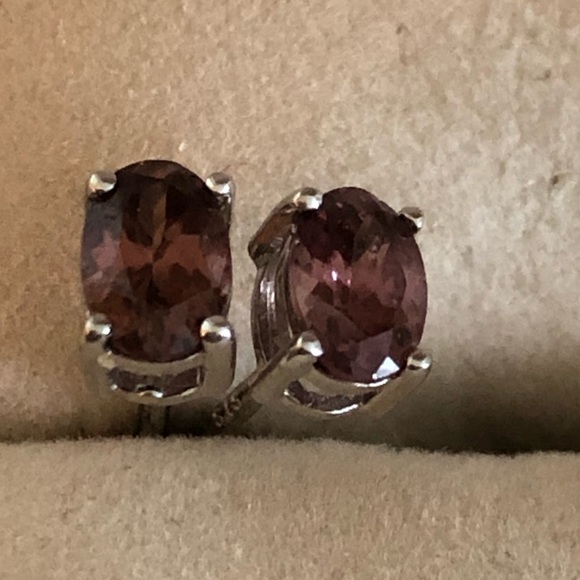 NWOT Sterling Silver Oval Mocha Zircon Earrings - Picture 4 of 9